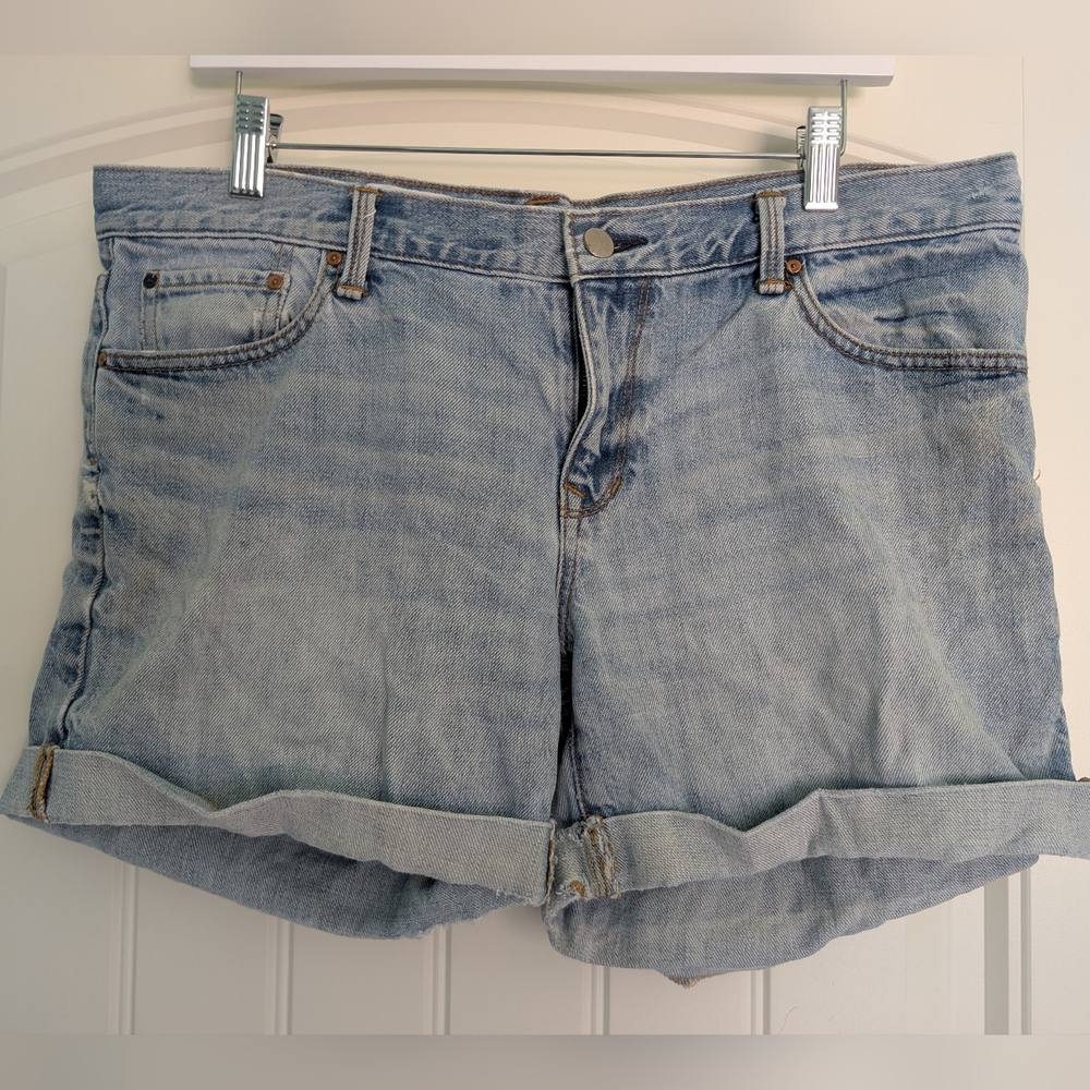 GAP Blue Jean Shorts with Cuffed Hem